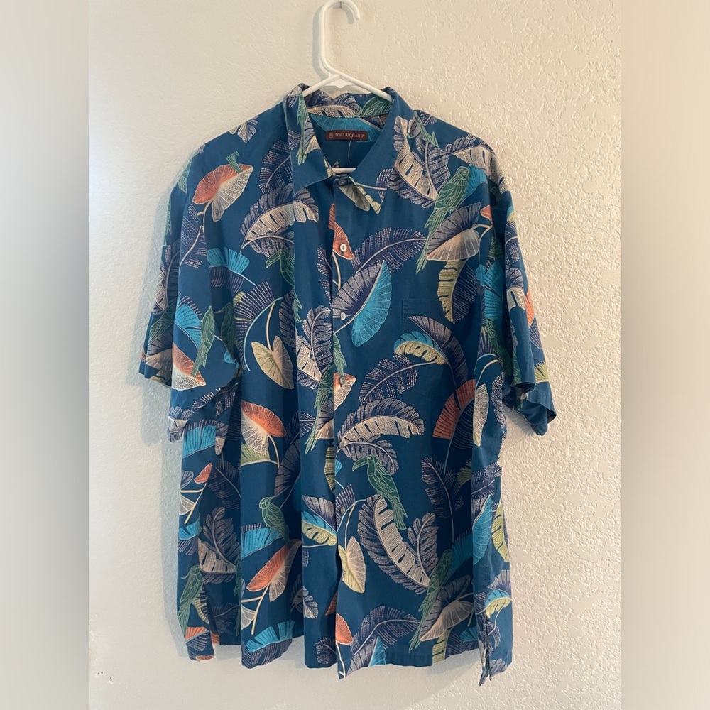 Tori Richard Mens 100% cotton lawn Hawaiian button down shirt size 3XB